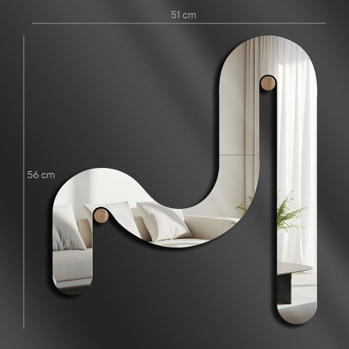 Wallity Ozgl509 - Espejo Decorativo Plateado 51x56cm Elegante y Moderno para Hogar